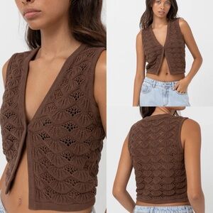Rhythm Sunny Knit Vest in Chocolate